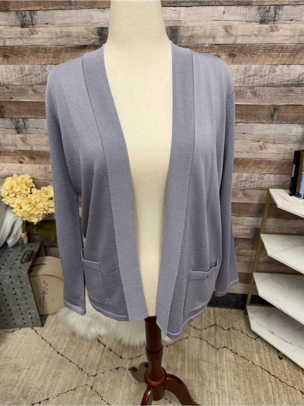 Anne Klein Lavender Knit Cardigan